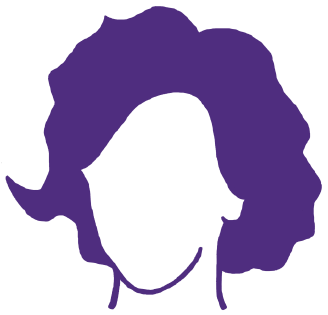 C.D. Wright Women Writers Conference Logo (purple silhouette of C.D. Wright)
